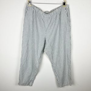 Eileen Fisher Hemp Organic Cotton Striped Pull On Pants Plus Size 2X